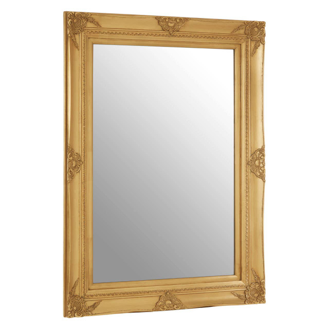 Premier Housewares Brussels Baroque Rectangular Gold Finish Wall Mirror