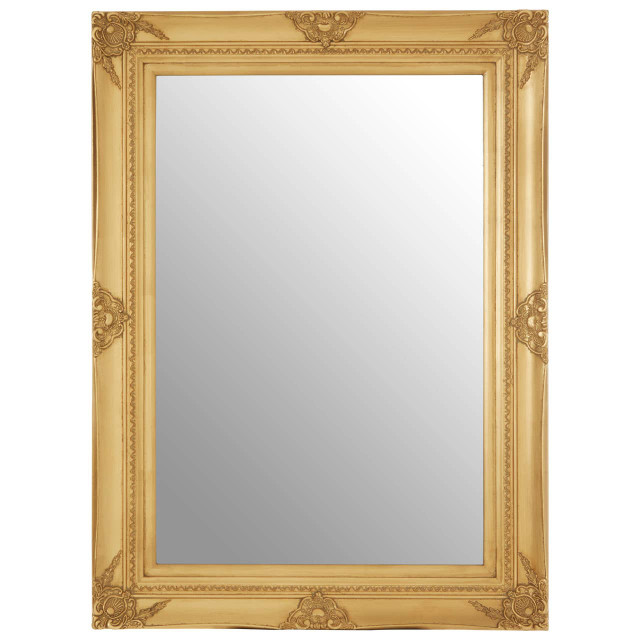 premier housewares Brussels Baroque Rectangular Gold Finish Wall Mirror
