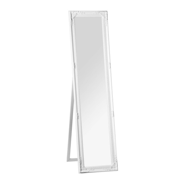 Premier Housewares Brussels Chic Vintage White Floor Standing Mirror