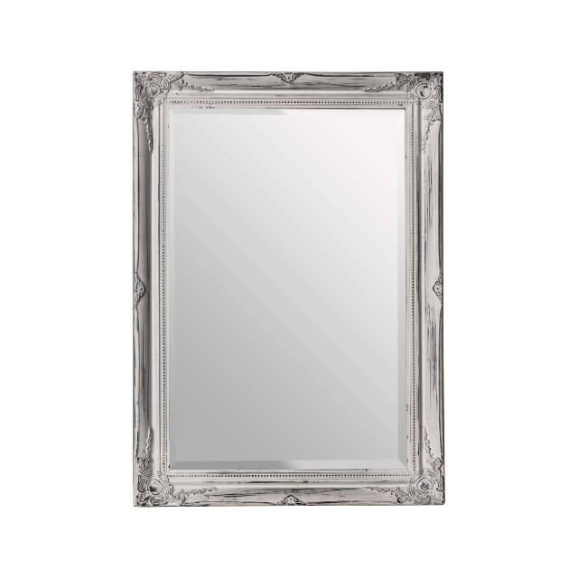 premier housewares Brussels Distressed White Finish Wall Mirror