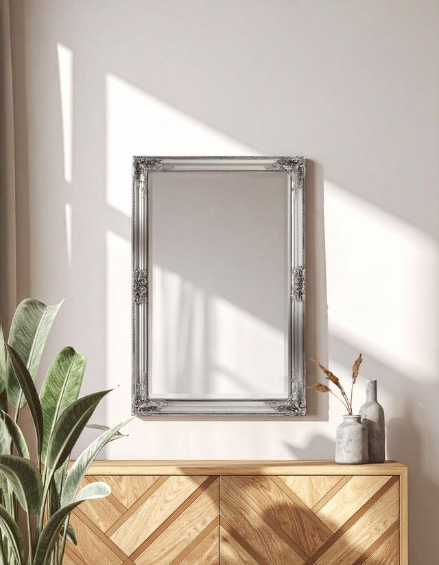 Premier Housewares Brussels Rustic Vintage Silver Finish Wall Mirror