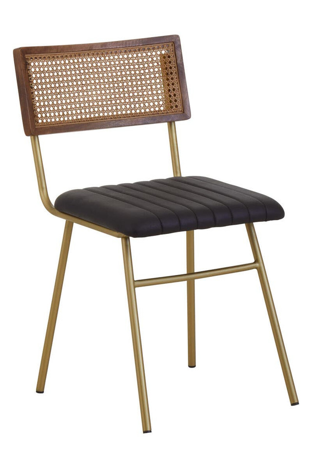 Premier Housewares Buffalo Black Leather Dining Chair