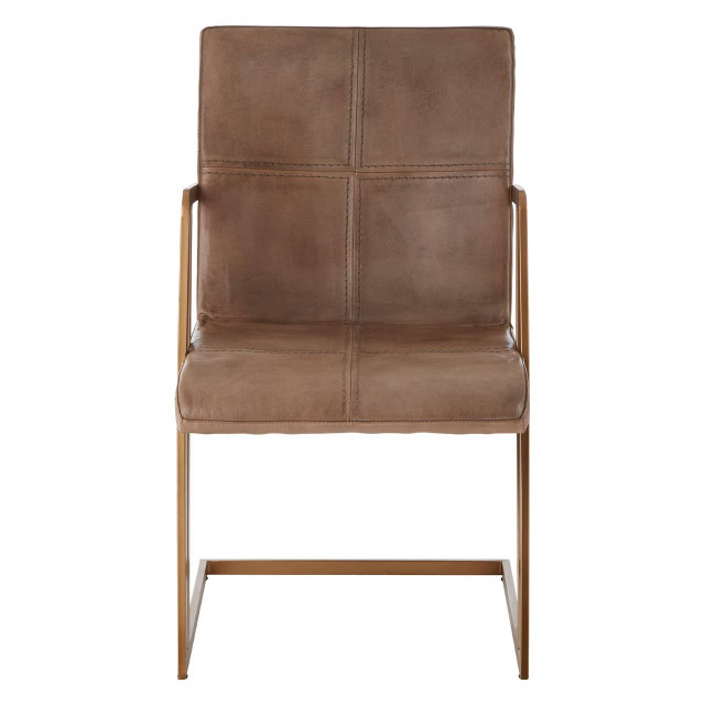 Premier Housewares Buffalo Grey Leather And Iron Chair