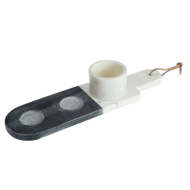 Premier Housewares Bulgari Marble Condiment Bowls And Board Set