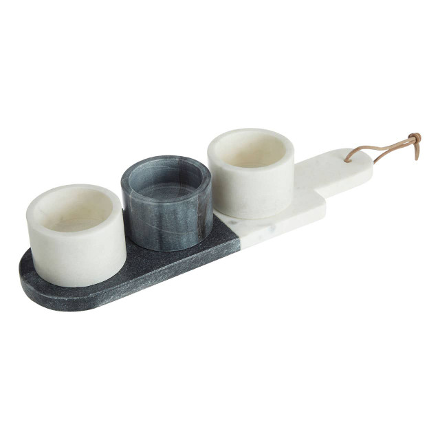 premier housewares Bulgari Marble Condiment Bowls and Board Set