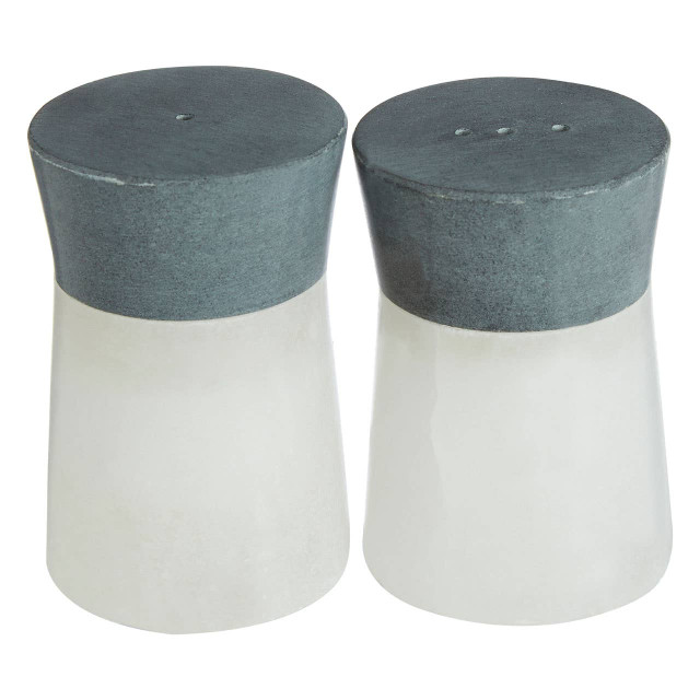 Premier Housewares Bulgari White And Grey Finish Salt And Pepper Set