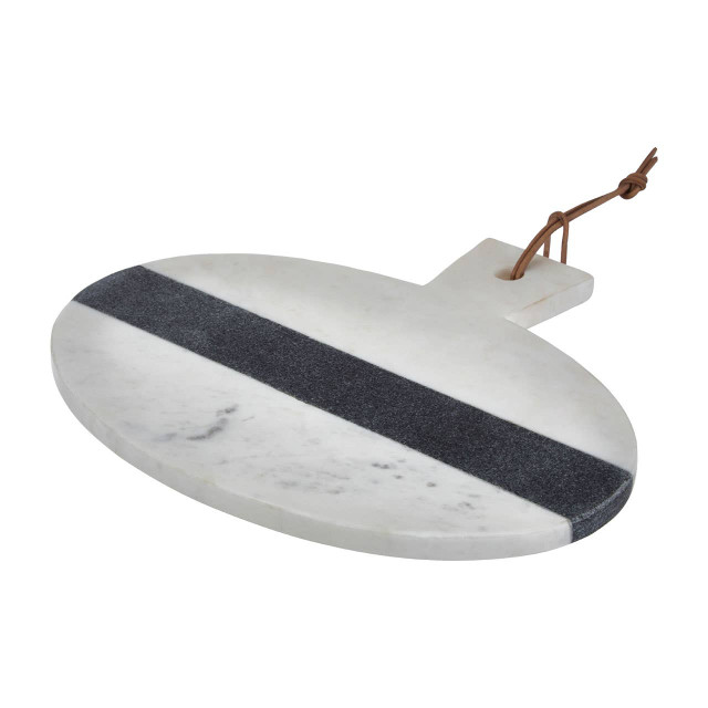 premier housewares Bulgari White And Grey Marble Round Paddle Board