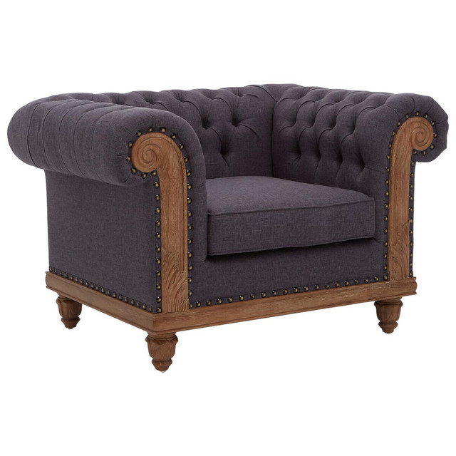 Premier Housewares Cabra Chesterfield Graphite Grey Chair