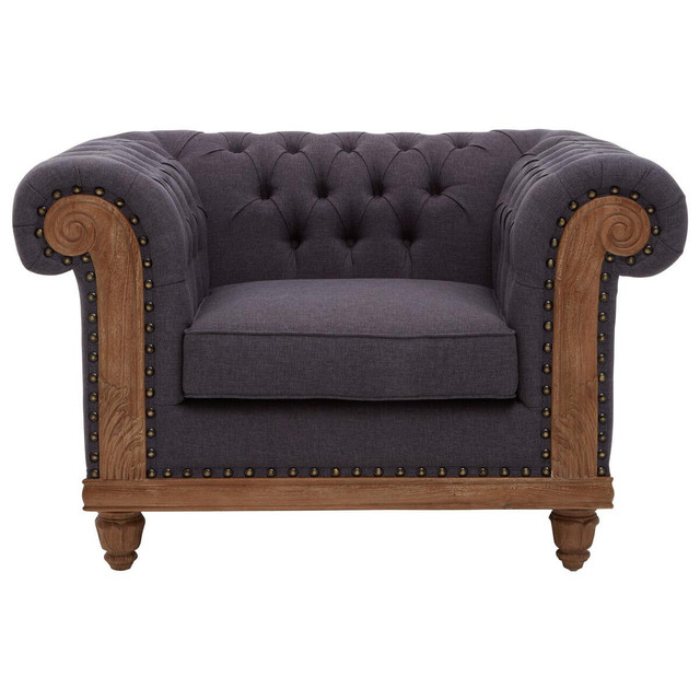Premier Housewares Cabra Chesterfield Graphite Grey Chair