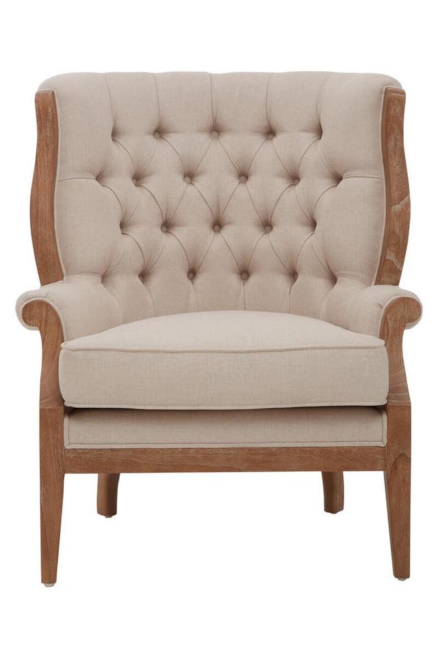 Premier Housewares Cabra Cream Chair With Tufted Back