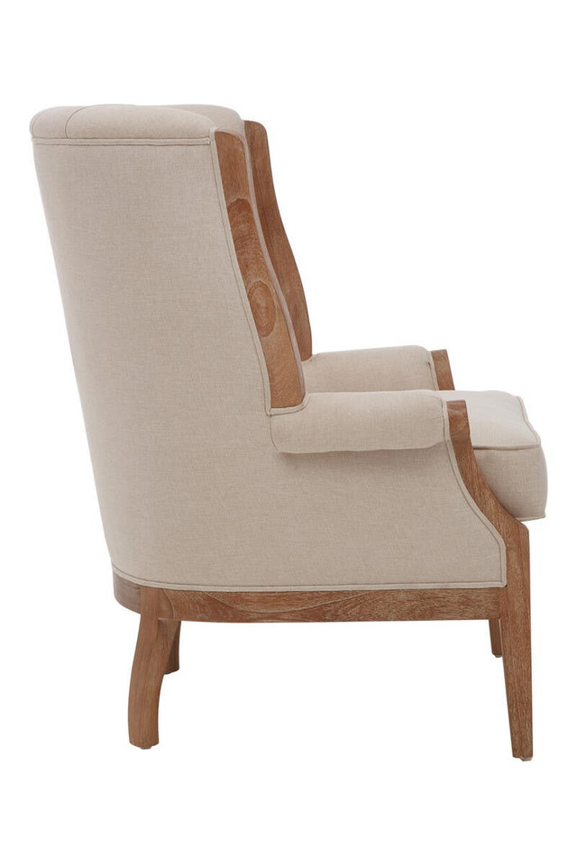 Premier Housewares Cabra Cream Chair With Tufted Back