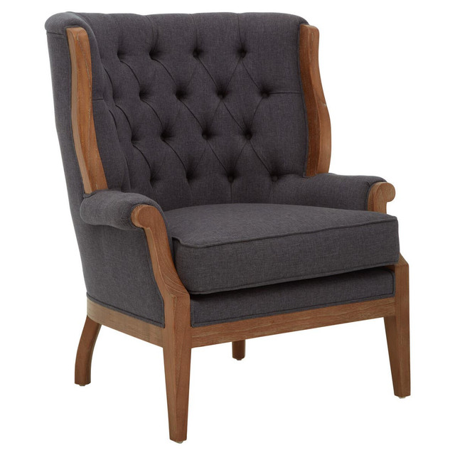 premier housewares Cabra Graphite Grey Chair with Tufted Back