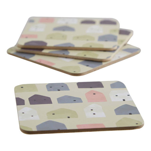 Premier Housewares Calcot 4Pc Square Wild Cottage Coasters