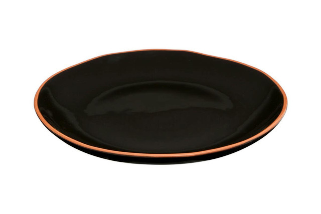 premier housewares Calisto Black Glazed Terracotta Dinner Plate