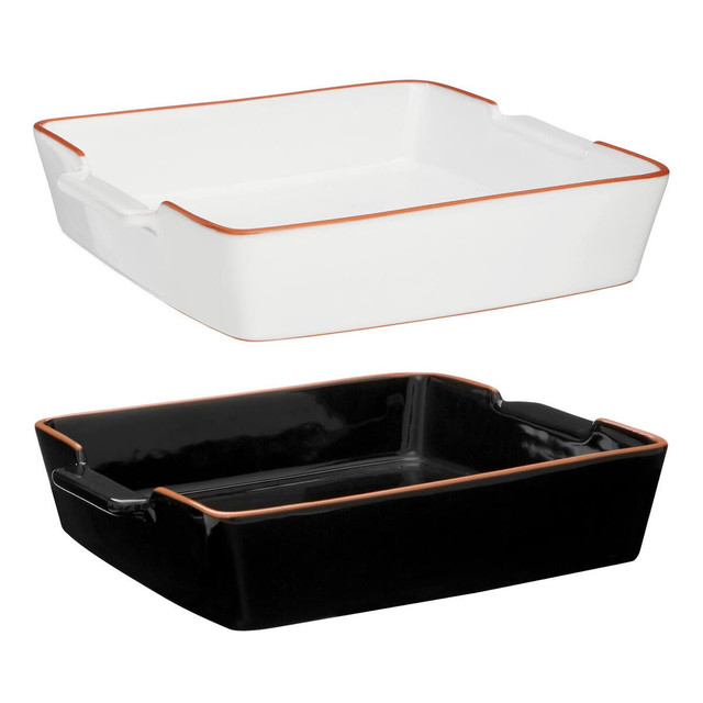 Premier Housewares Calisto Terracotta Black Glazed Oven To Table Dish
