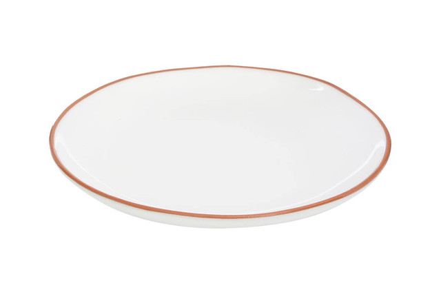 Premier Housewares Calisto Terracotta White Glazed Dinner Plate