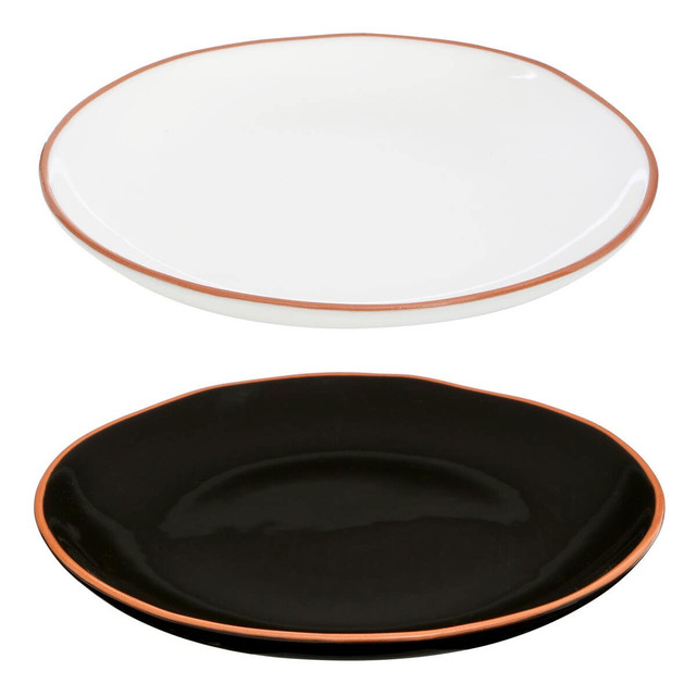 Premier Housewares Calisto Terracotta White Glazed Dinner Plate