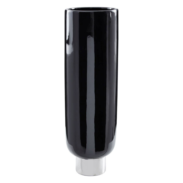 Premier Housewares Callie Black And Silver Large Pedestal Vase