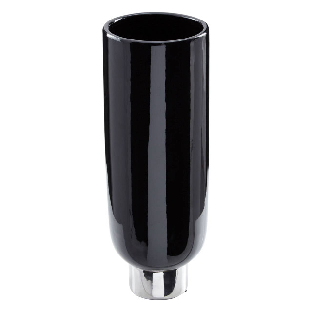 Premier Housewares Callie Black And Silver Small Pedestal Vase