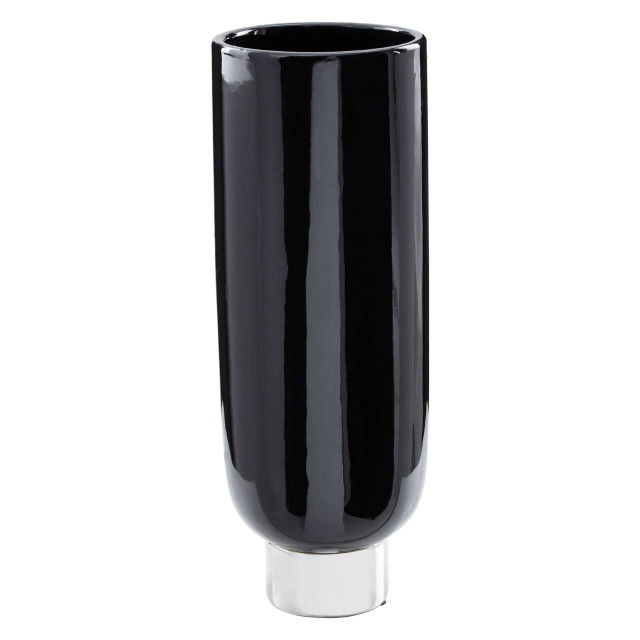premier housewares Callie Black and Silver Small Pedestal Vase
