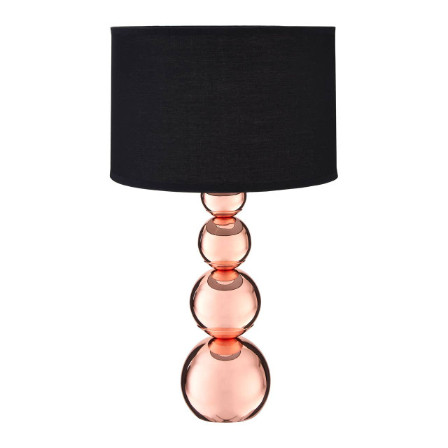 Premier Housewares Cameo Black Shade Touch Lamp With EU Plug