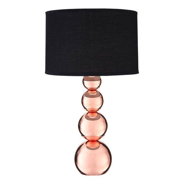 premier housewares Cameo Black Shade Touch Lamp with EU Plug