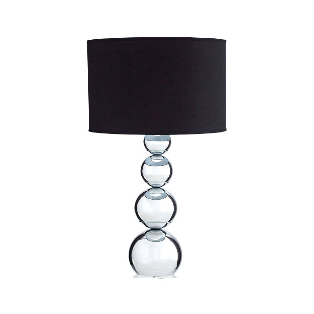 Premier Housewares Cameo Touch Table Lamp With Black Shade