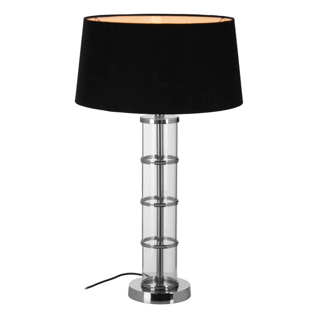 premier housewares Camile Clear Table Lamp with Black Shade