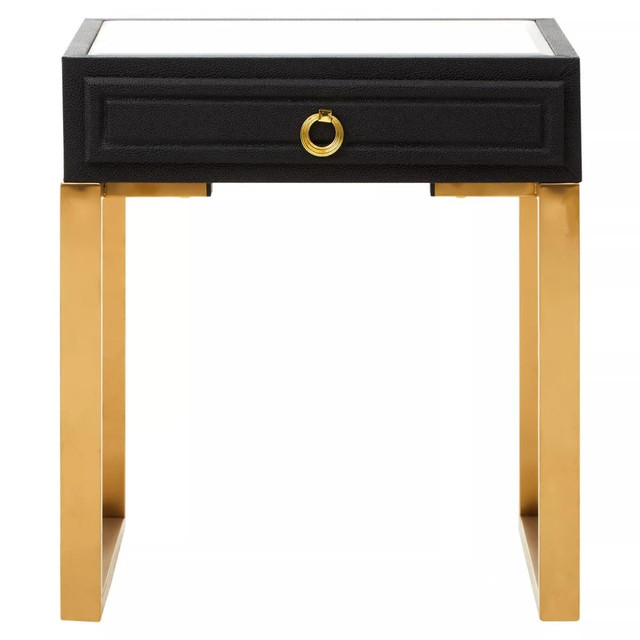 Premier Housewares Cardoba 1 Drawer Faux Shagreen Side Table