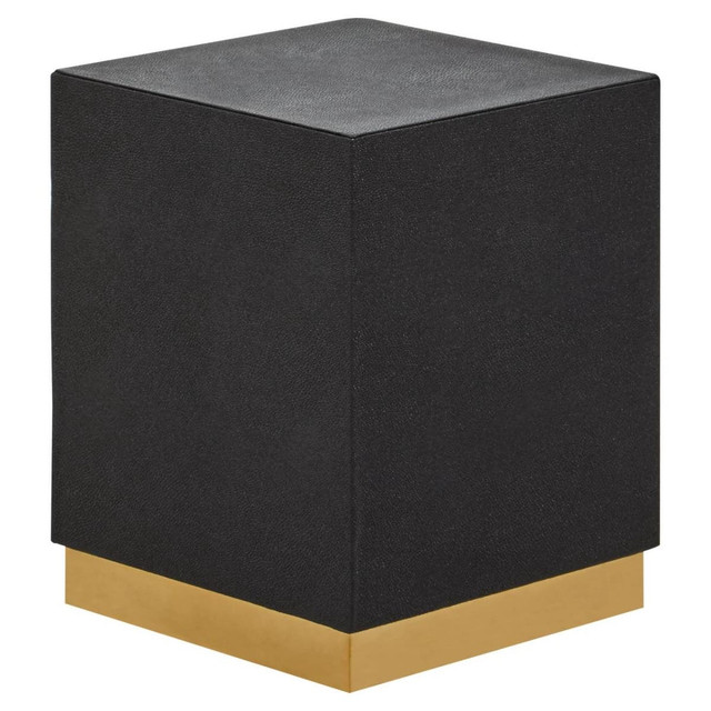 Premier Housewares Cardoba Square Black Shagreen Effect Side Table And Stool