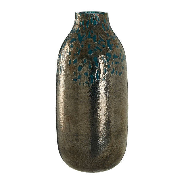 Premier Housewares Caris Blue Speckled Glass Small Vase
