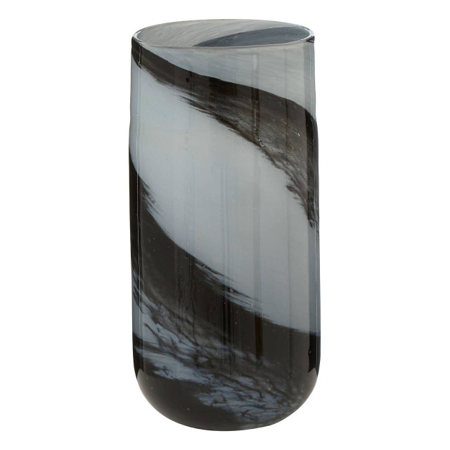 Premier Housewares Carra Large Grey And Black Brushstroke Vase