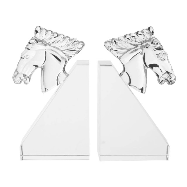 Premier Housewares Carrie Set Of 2 Crystal Horse Bookends