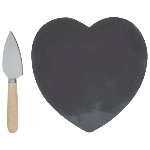 Premier Housewares Carter Heart Slate Cheese Board With Knife