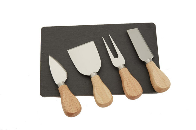 Premier Housewares Carter Slate Board And 4 Piece Cheese Knife Set