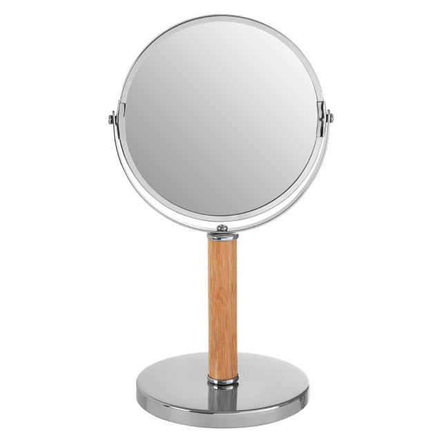 premier housewares Cassini Chrome And Rubberwood Table Mirror
