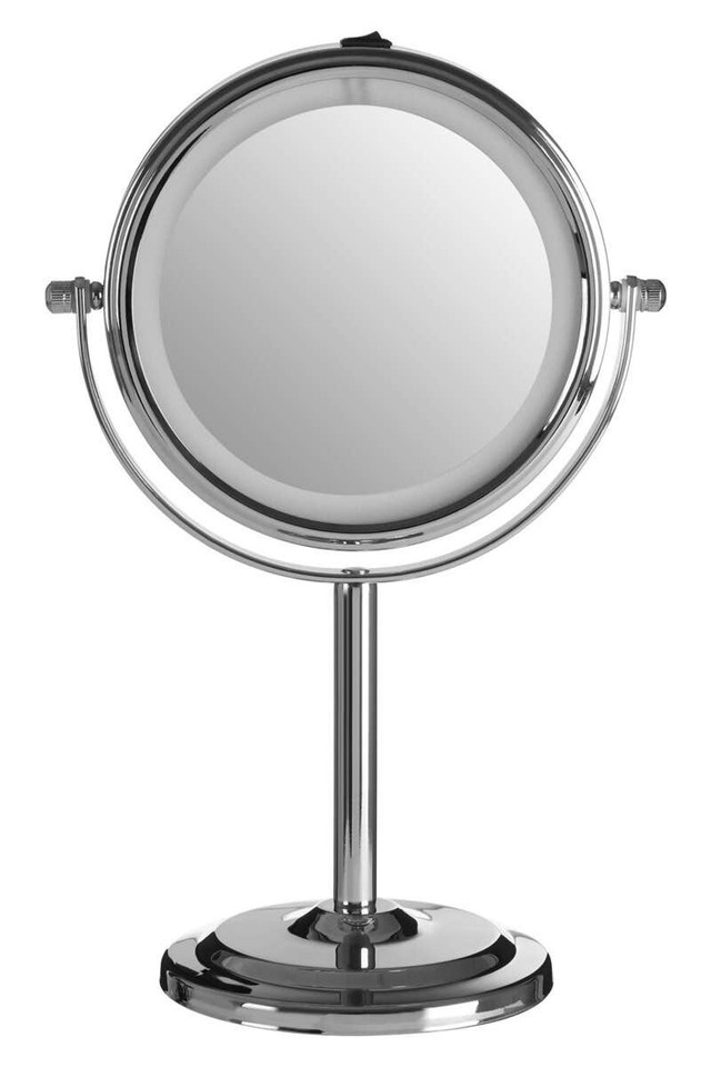 Premier Housewares Cassini Chrome Finish LED Table Mirror