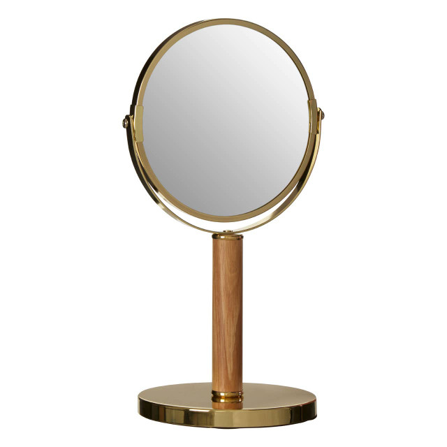 Premier Housewares Cassini Gold Finish Dual Sided Table Mirror