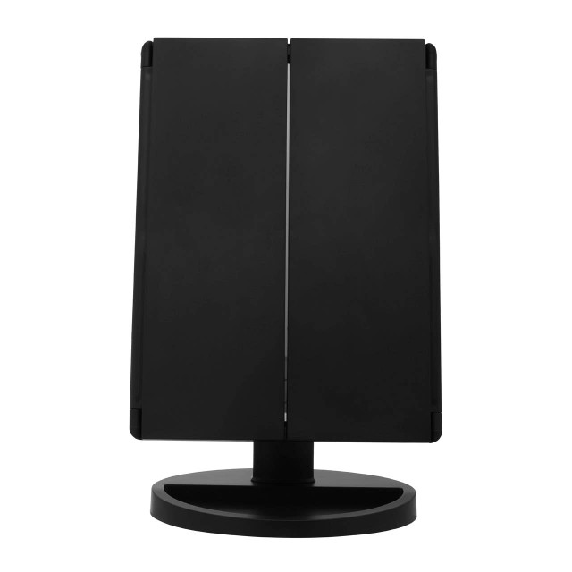 Premier Housewares Cassini Tri Fold Black LED Table Mirror