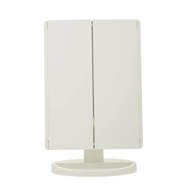 Premier Housewares Cassini Tri Fold White LED Table Mirror