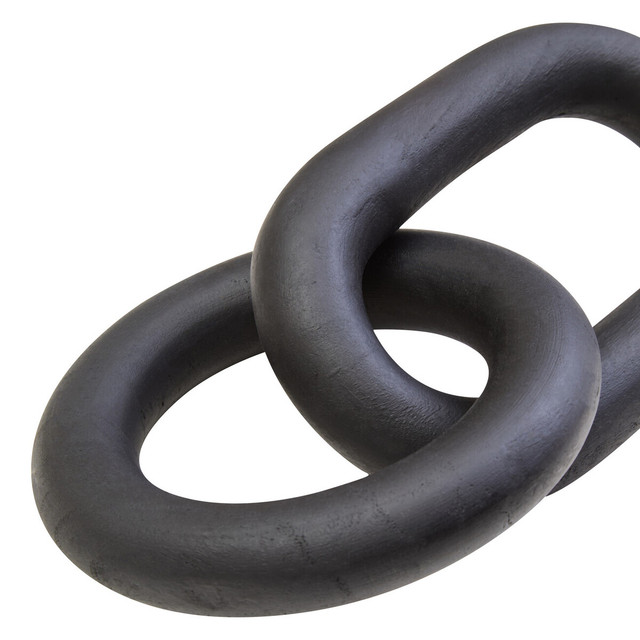 Premier Housewares Cato Black Wood 2 Link Chain Decor