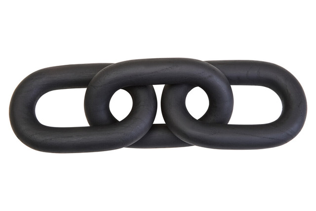 premier housewares Cato Black Wood 3 Link Chain Decor