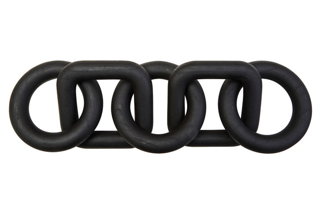 Premier Housewares Cato Black Wood Five Link Chain Decor