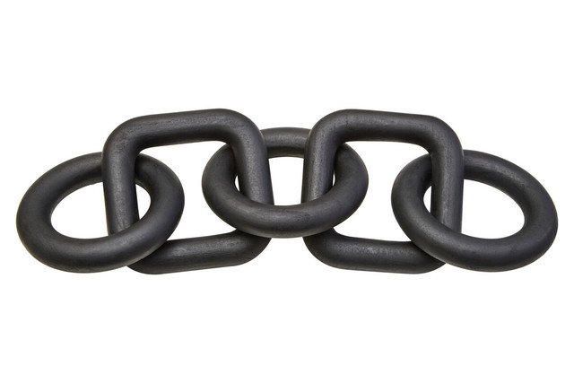 Premier Housewares Cato Black Wood Five Link Chain Decor