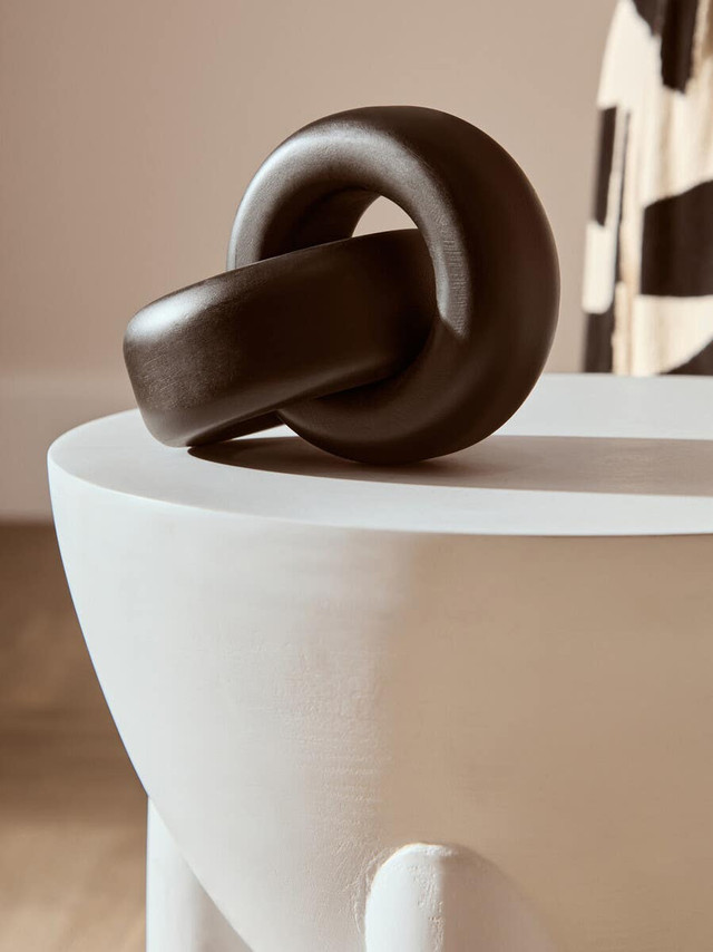 Premier Housewares Cato Black Wood Small Knot Decor