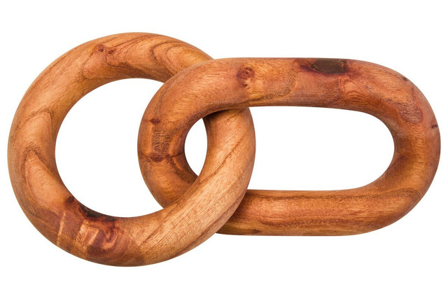 premier housewares Cato Brown Wood 2 Link Chain Decor