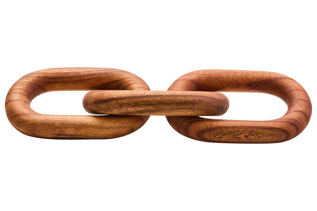 premier housewares Cato Brown Wood 3 Link Chain Decor