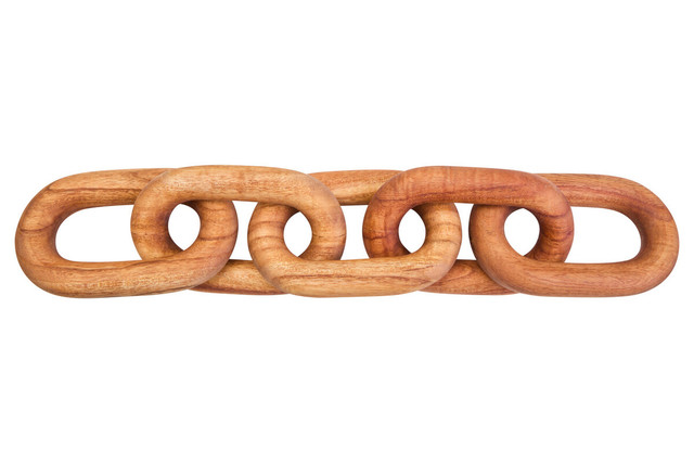 Premier Housewares Cato Brown Wood 5 Link Chain Decor