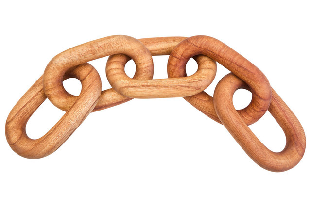 premier housewares Cato Brown Wood 5 Link Chain Decor