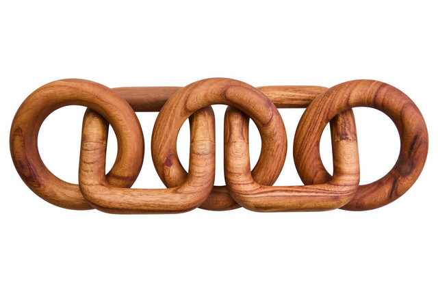 Premier Housewares Cato Brown Wood Five Link Chain Decor